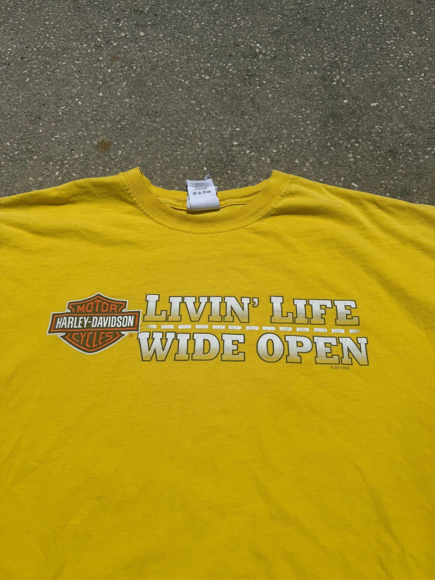Harley Davidson “Livin’ Life Wide Open” Savannah GA T-shirt (XXL)