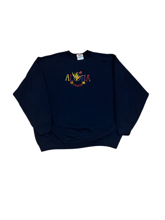 Vintage Hawaii Aloha Embroidered Crewneck (XL)